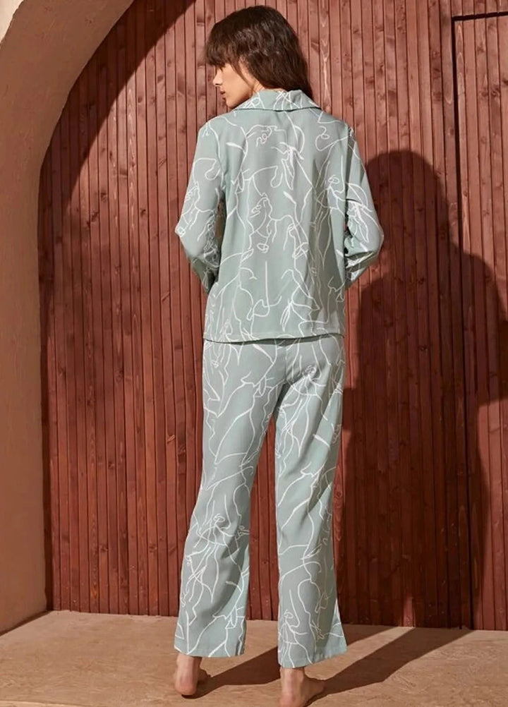 Studio By Arj Pret Printed Polyester 2 Piece ARJ-PJ-Sketchy-03