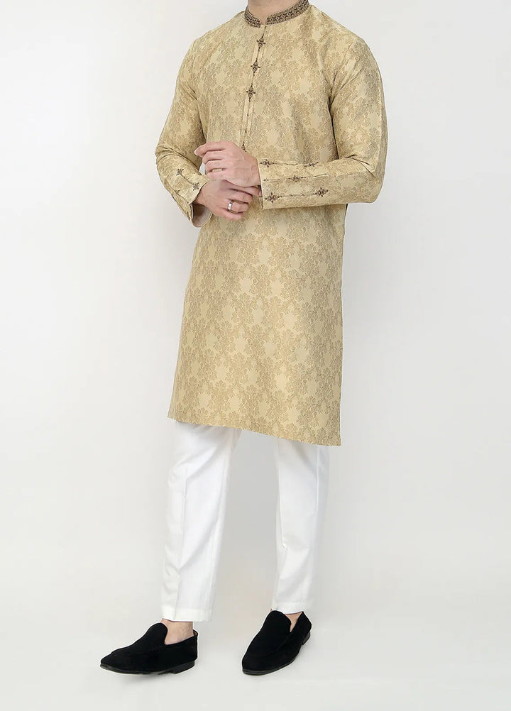 Stylish Banarsi Embroidered Men Kurta Pajama - SK-1251