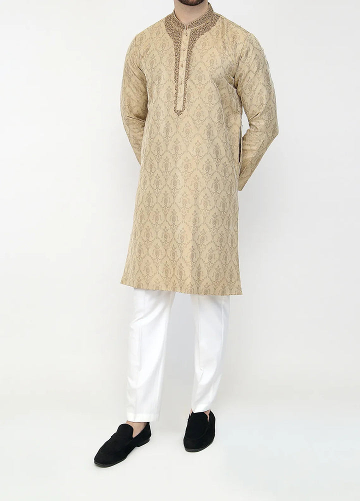 Stylish Banarsi Embroidered Men Kurta Pajama - SK-1252
