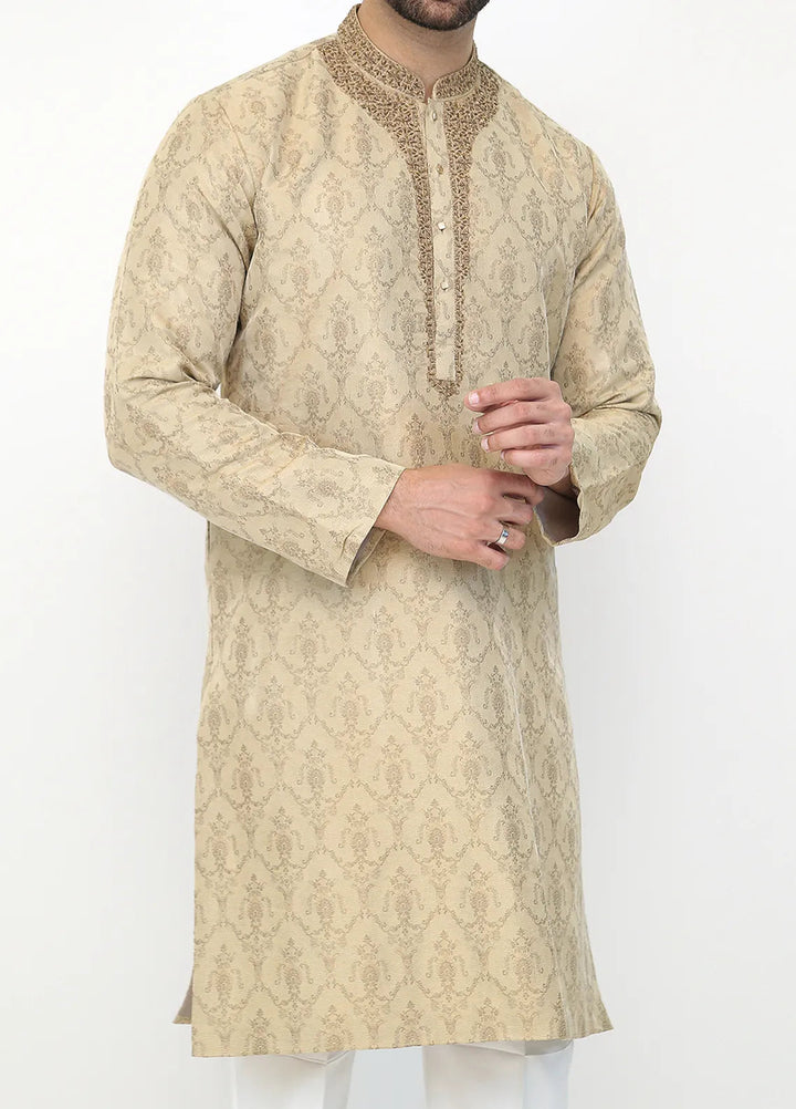 Stylish Banarsi Embroidered Men Kurta Pajama - SK-1252