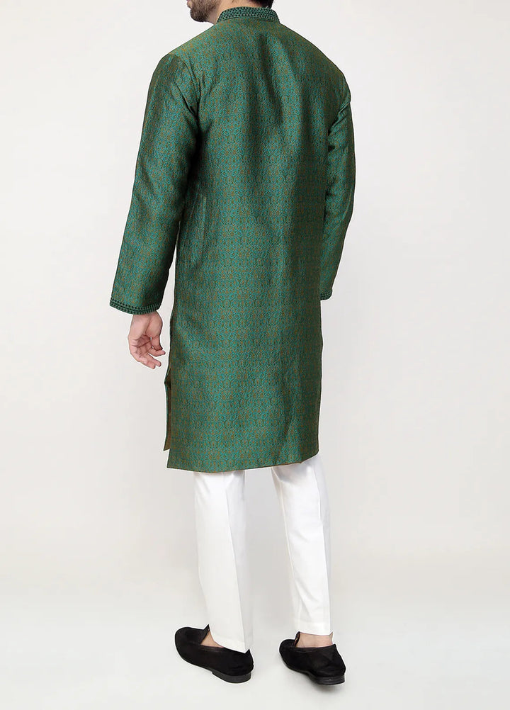 Stylish Banarsi Embroidered Men Kurta Pajama - SK-1254