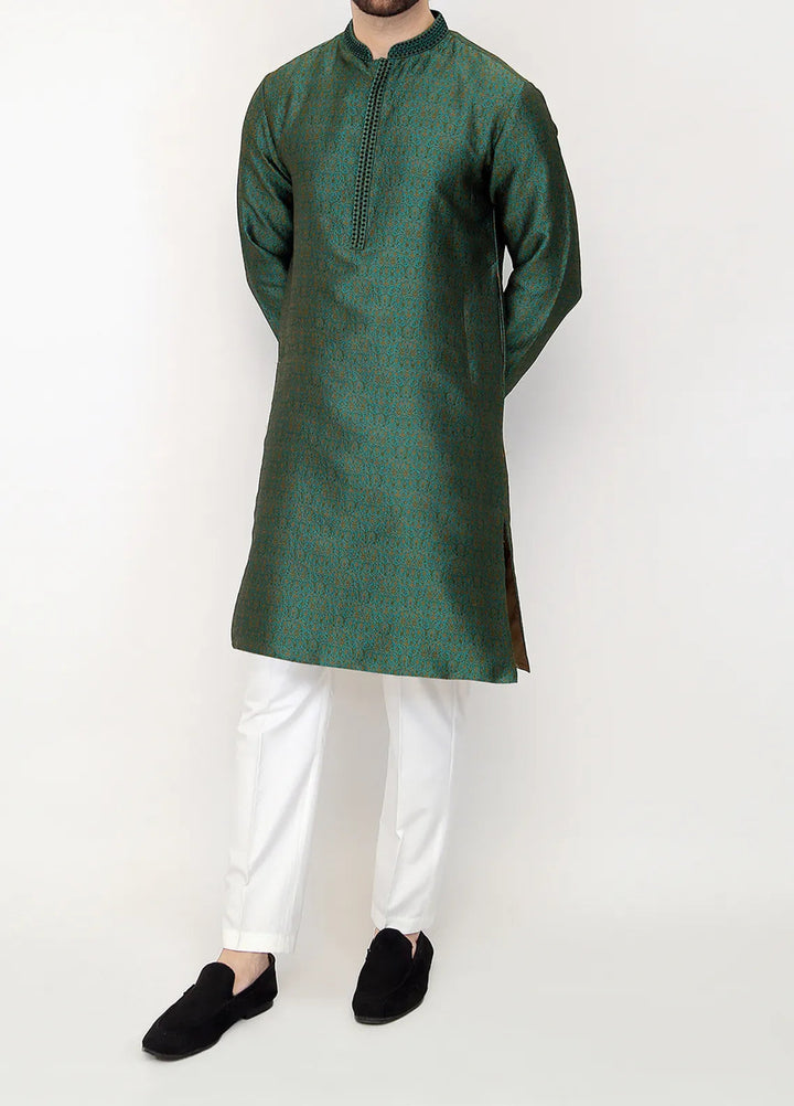 Stylish Banarsi Embroidered Men Kurta Pajama - SK-1254