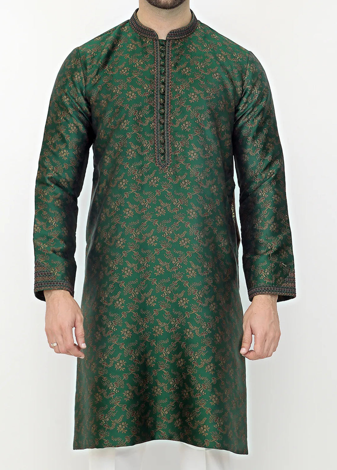 Stylish Banarsi Embroidered Men Kurta Pajama - SK-1255
