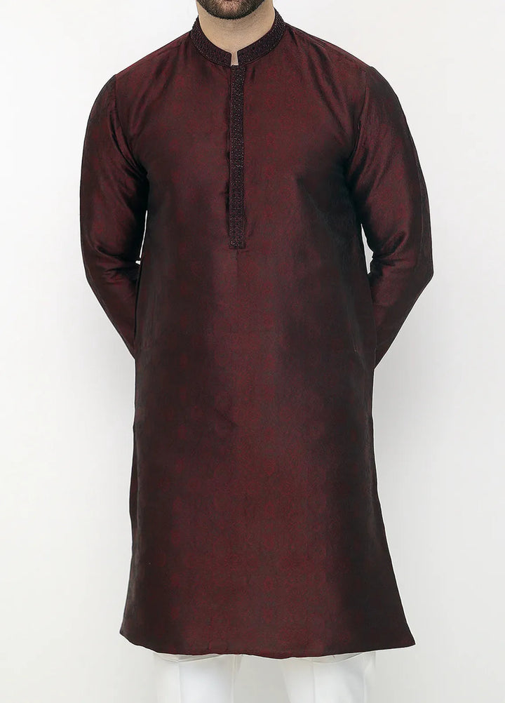 Stylish Banarsi Embroidered Men Kurta Pajama - SK-1259