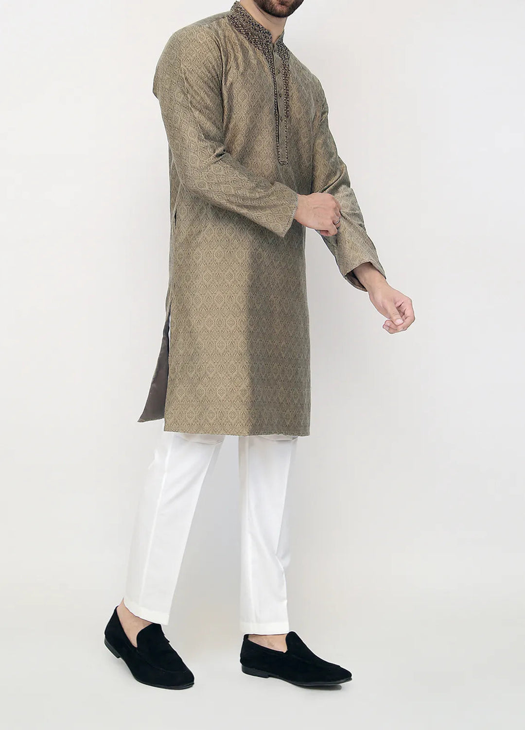 Stylish Banarsi Embroidered Men Kurta Pajama - SK-1260