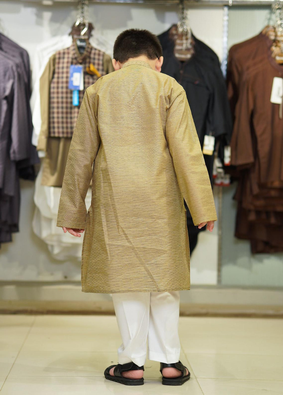 Stylish Cotton Formal Kids Kurta Pajama for Boys -  K-1805-A Black