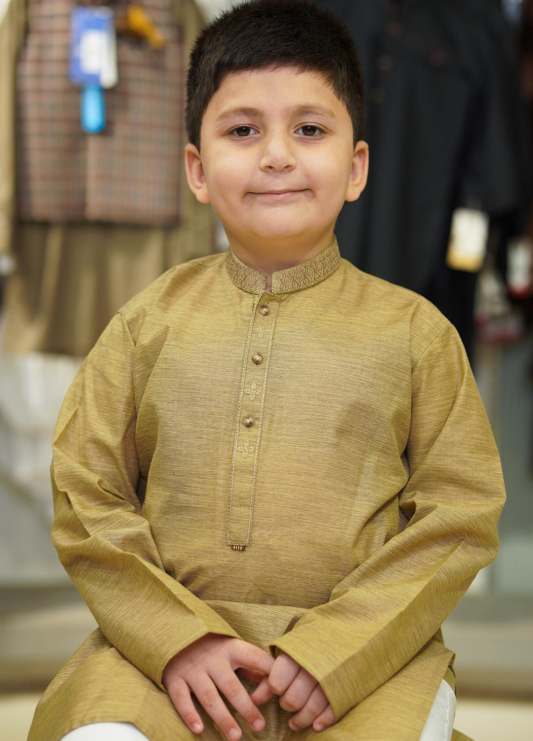 Stylish Cotton Formal Kids Kurta Pajama for Boys -  K-1805-A Black