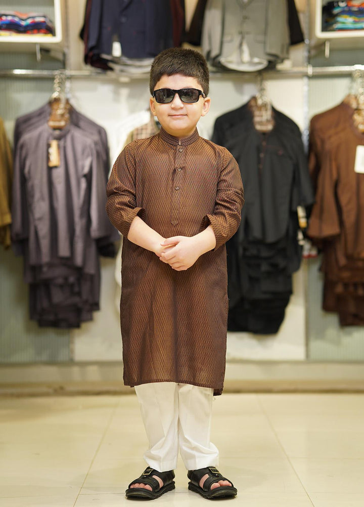 Stylish Cotton Formal Kids Kurta Pajama for Boys -  K-1836-A Golden