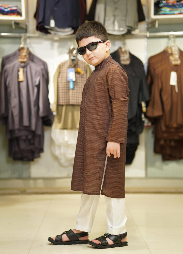 Stylish Cotton Formal Kids Kurta Pajama for Boys -  K-1836-A Golden