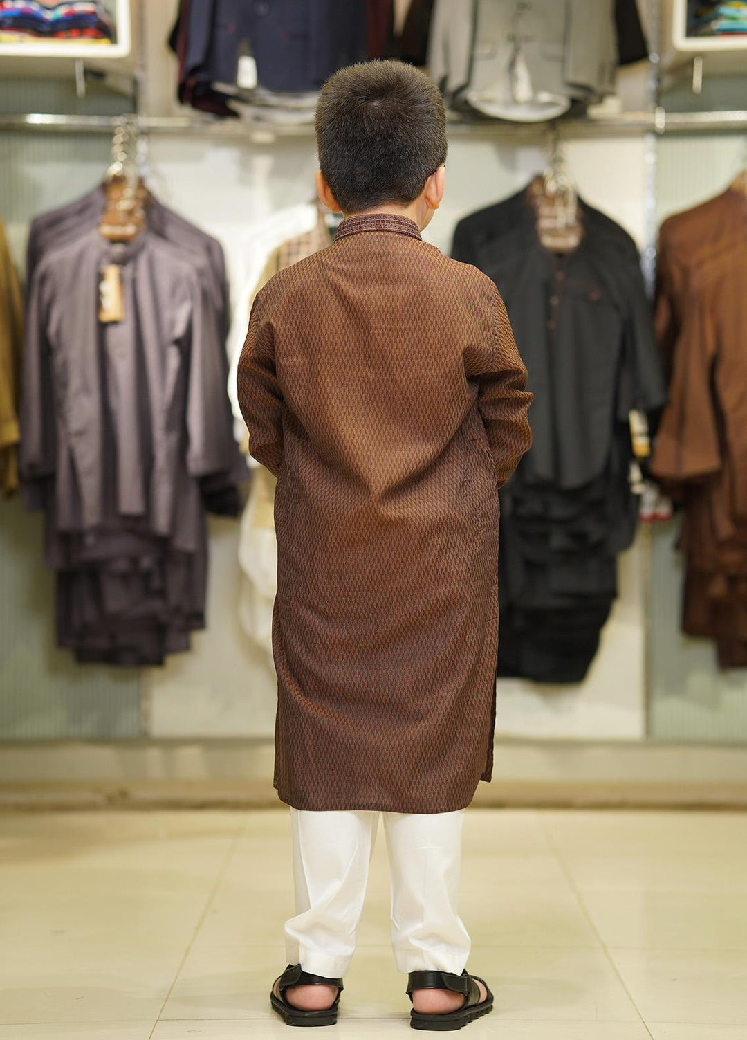 Stylish Cotton Formal Kids Kurta Pajama for Boys -  K-1836-A Golden