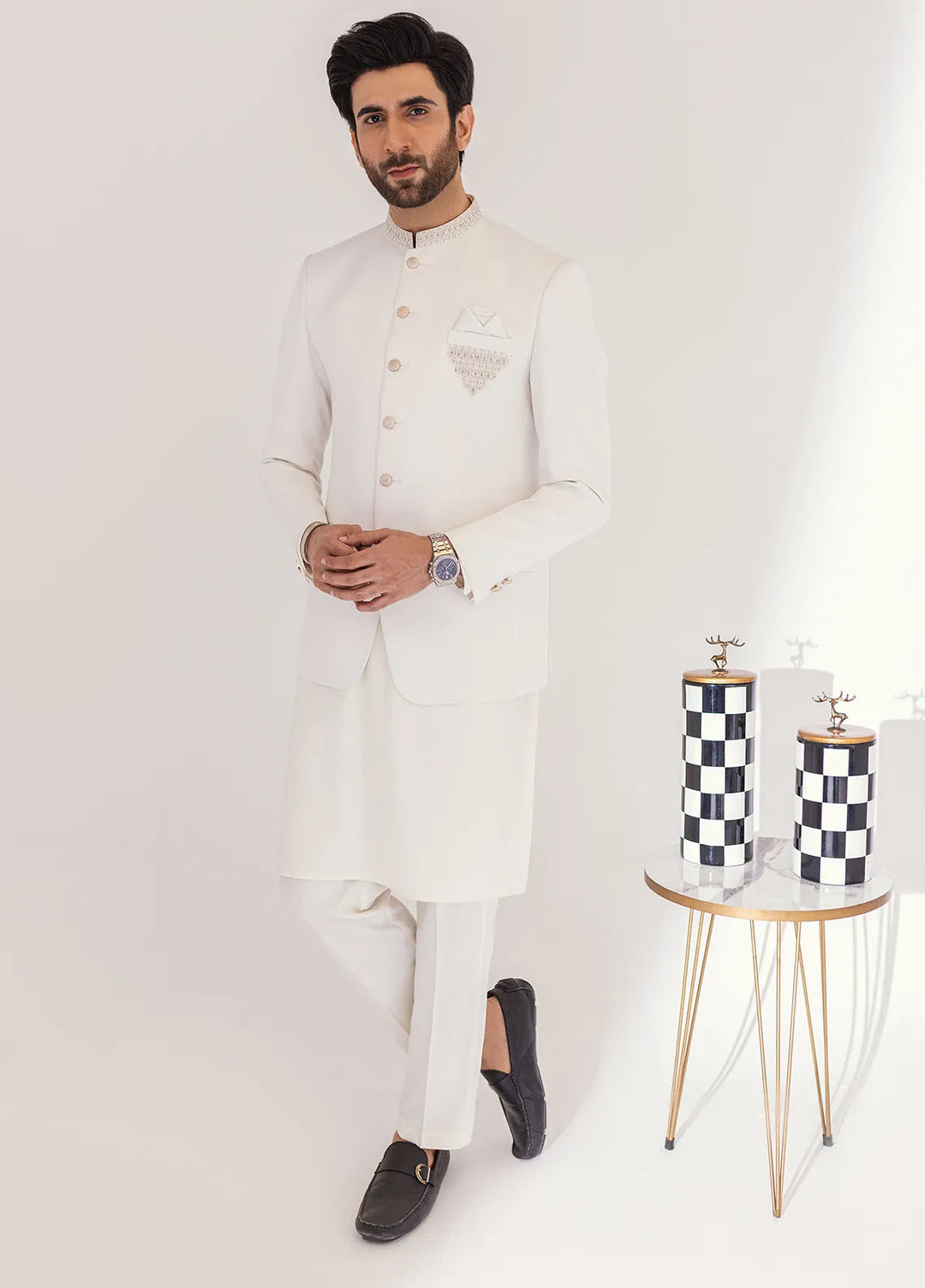 Stylish Embroidered Men Fancy Prince Coat - PC-363
