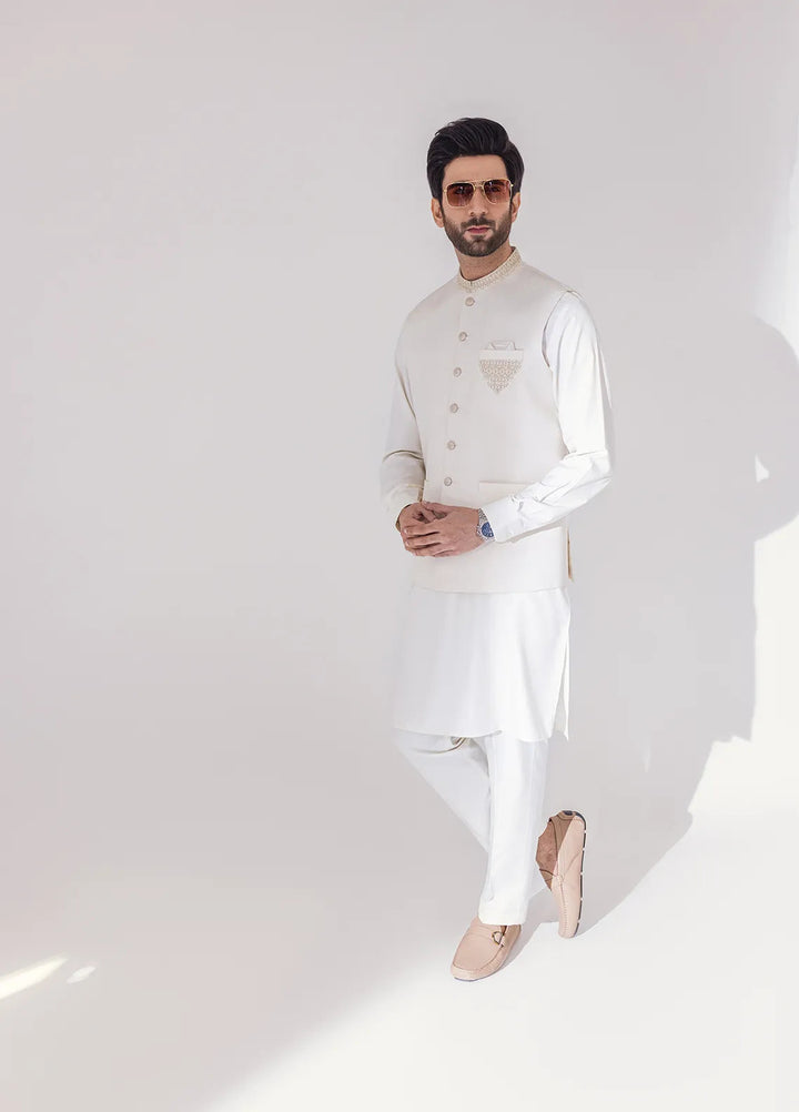 Stylish Embroidered Men Fancy Waistcoat - W-1977