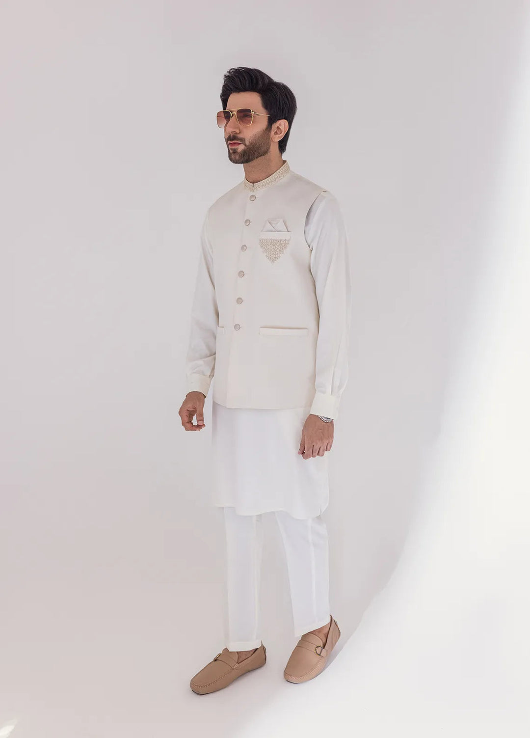 Stylish Embroidered Men Fancy Waistcoat - W-1977