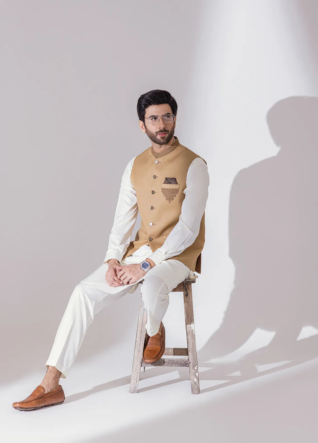 Stylish Embroidered Men Fancy Waistcoat - W-2103