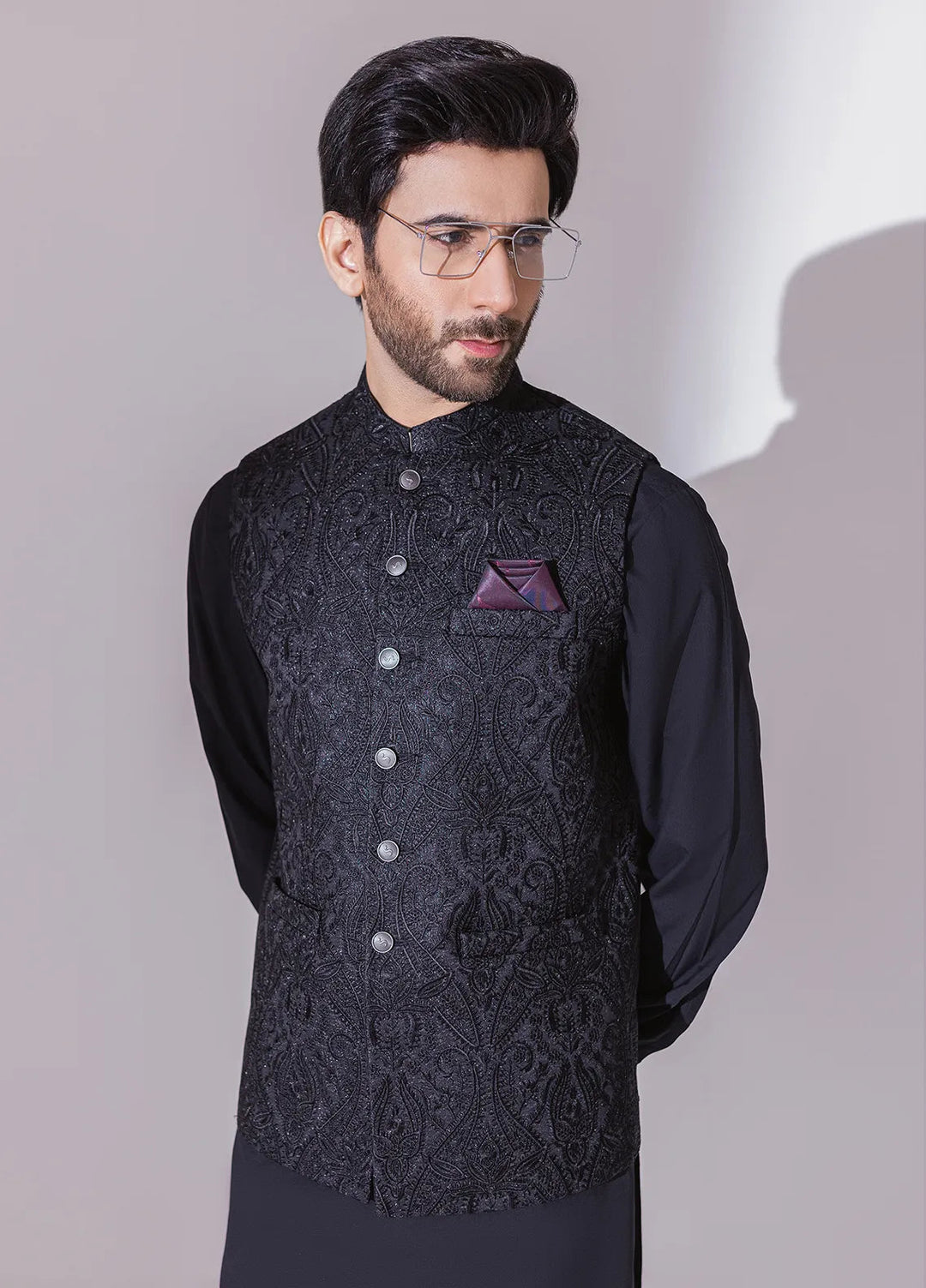 Stylish Embroidered Men Maysori Waistcoat - W-1990