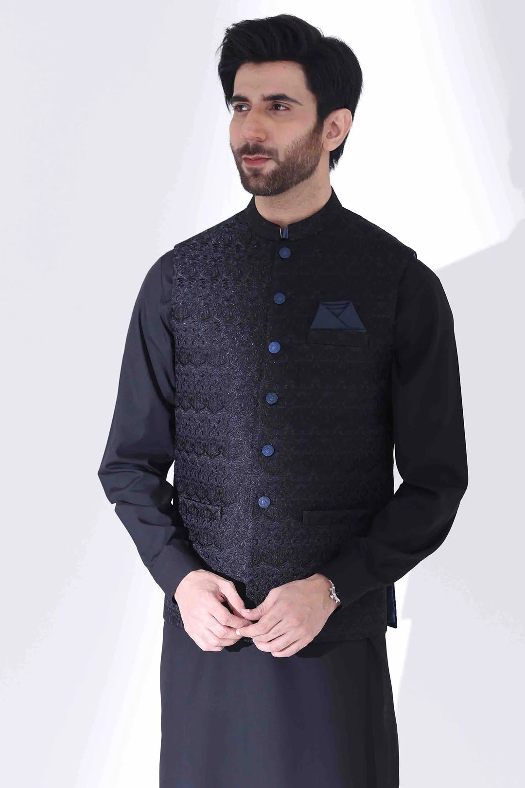 Stylish Embroidered Men Maysori Waistcoat - W-1993