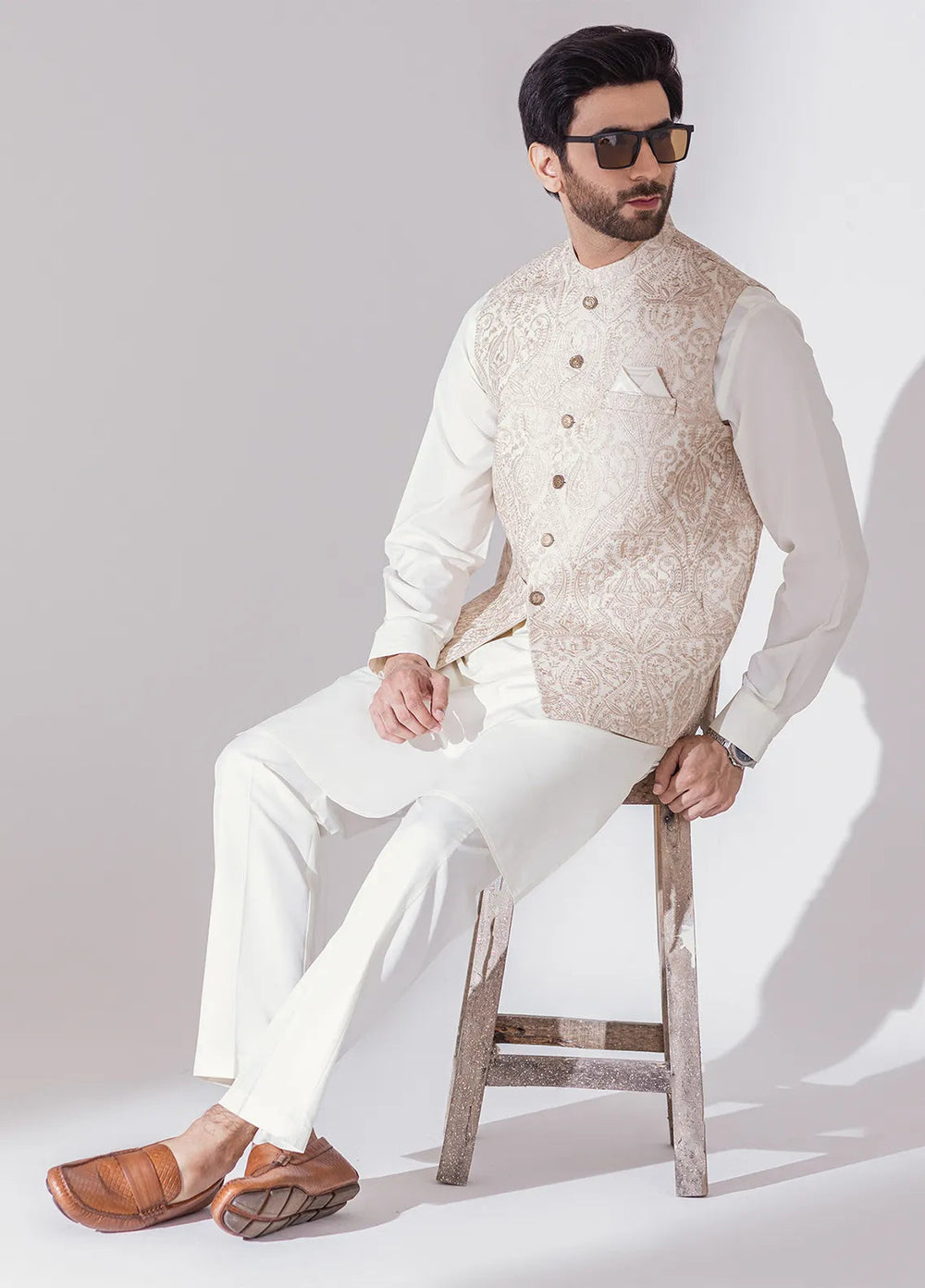 Stylish Embroidered Men Maysori Waistcoat - W-1996