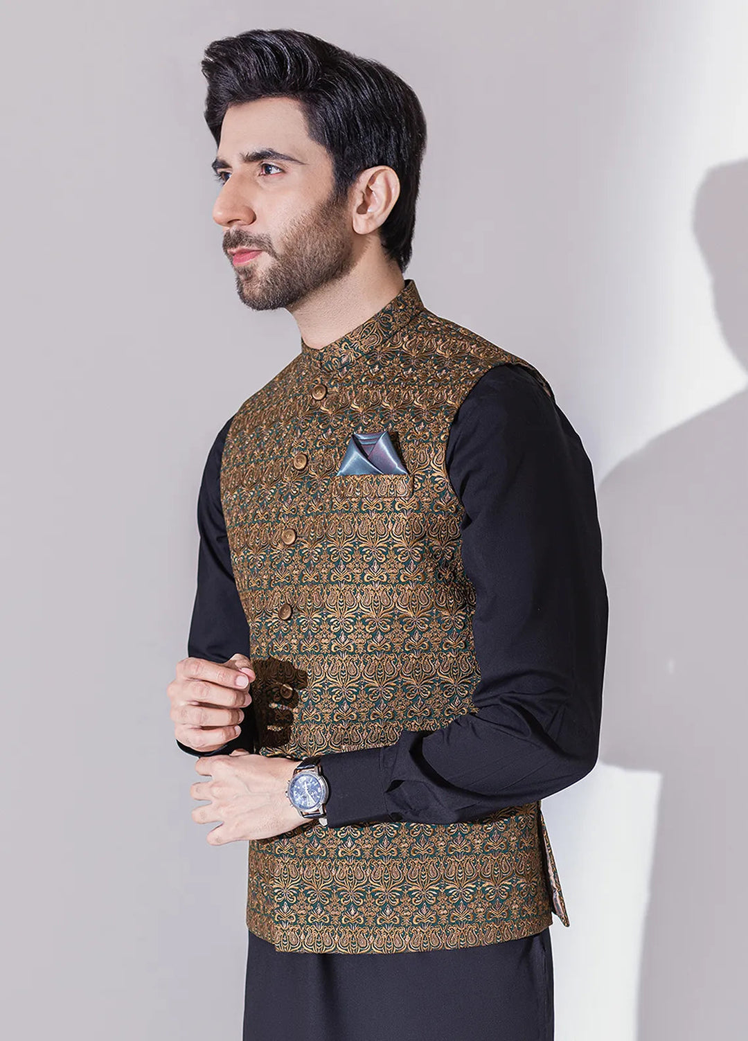 Stylish Embroidered Men Maysori Waistcoat - W-1998-1