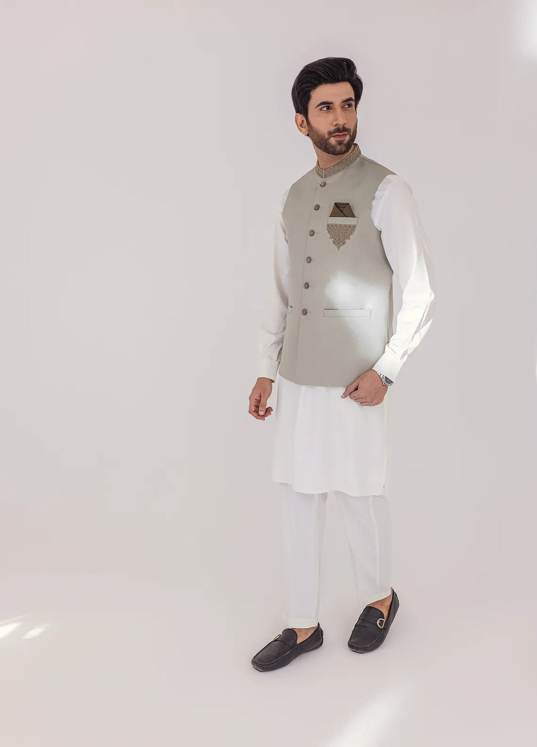 Stylish Embroidered Men Maysori Waistcoat - W-2102