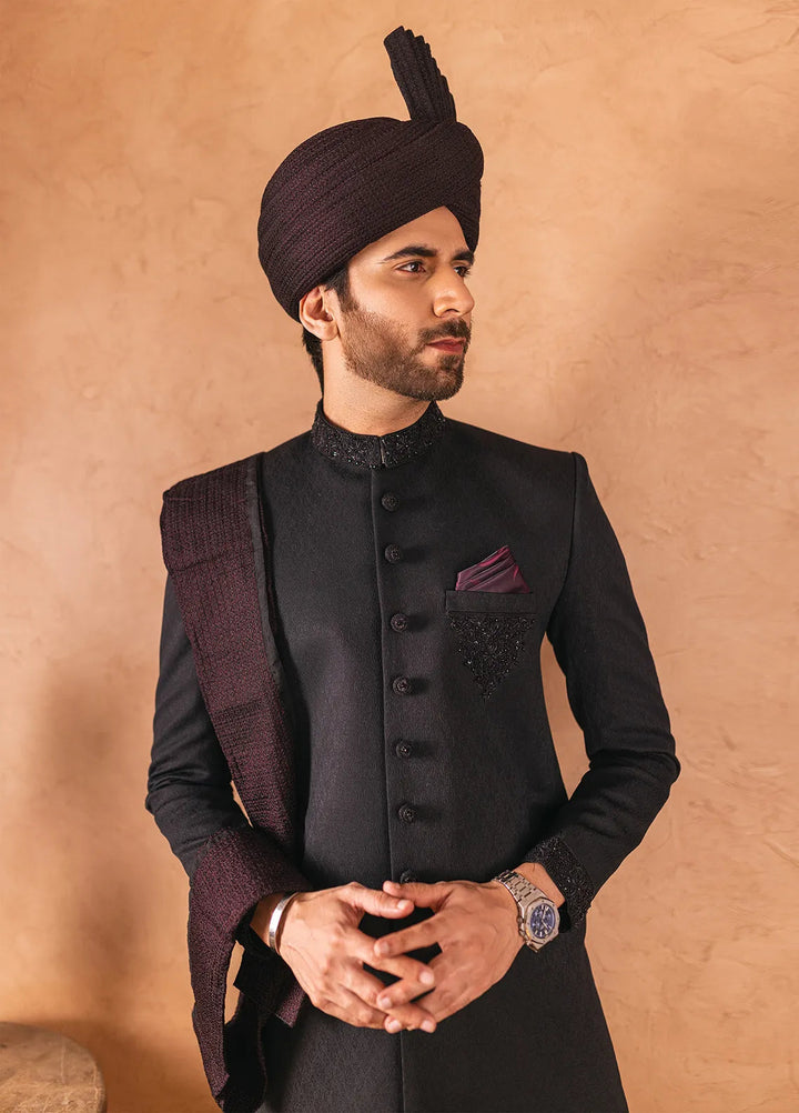 Stylish Embroidered Men Sherwani - SHR-06