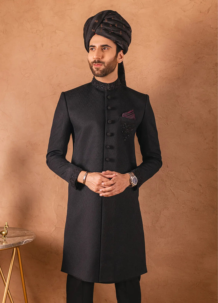 Stylish Embroidered Men Sherwani - SHR-06