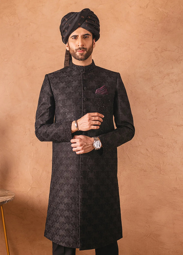 Stylish Embroidered Men Sherwani - SHR-14