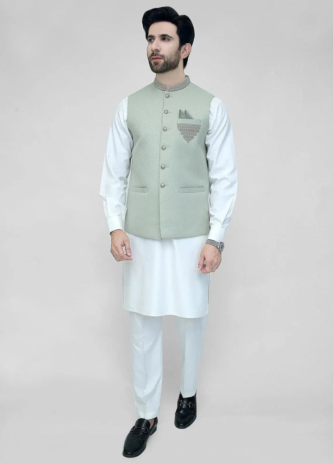 Stylish Garments Embroidered Mens Waistcoat - WO-2083