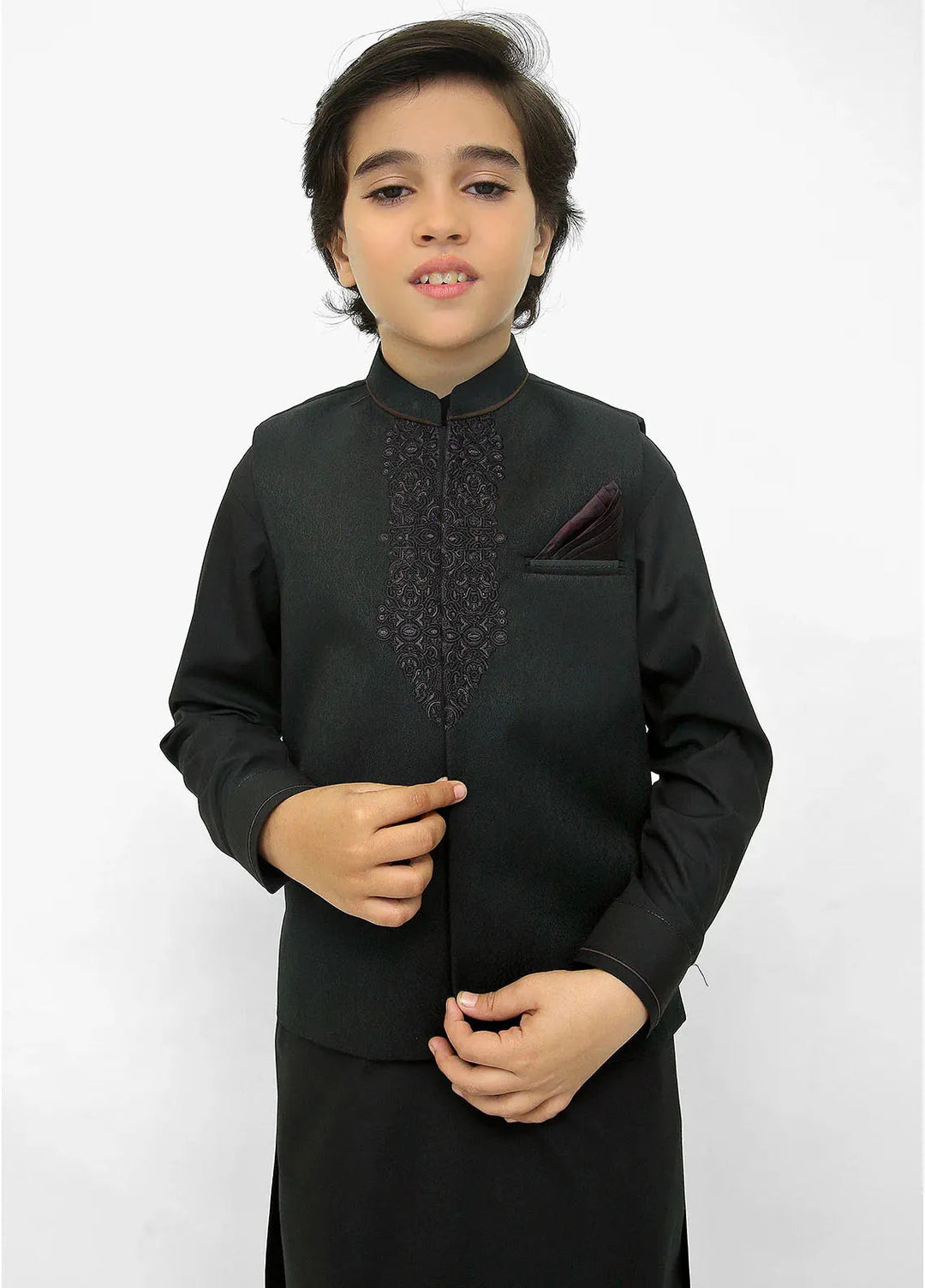 Stylish Garments Kids 3 Piece Shalwar Kameez WaistCoat Suit K-3160