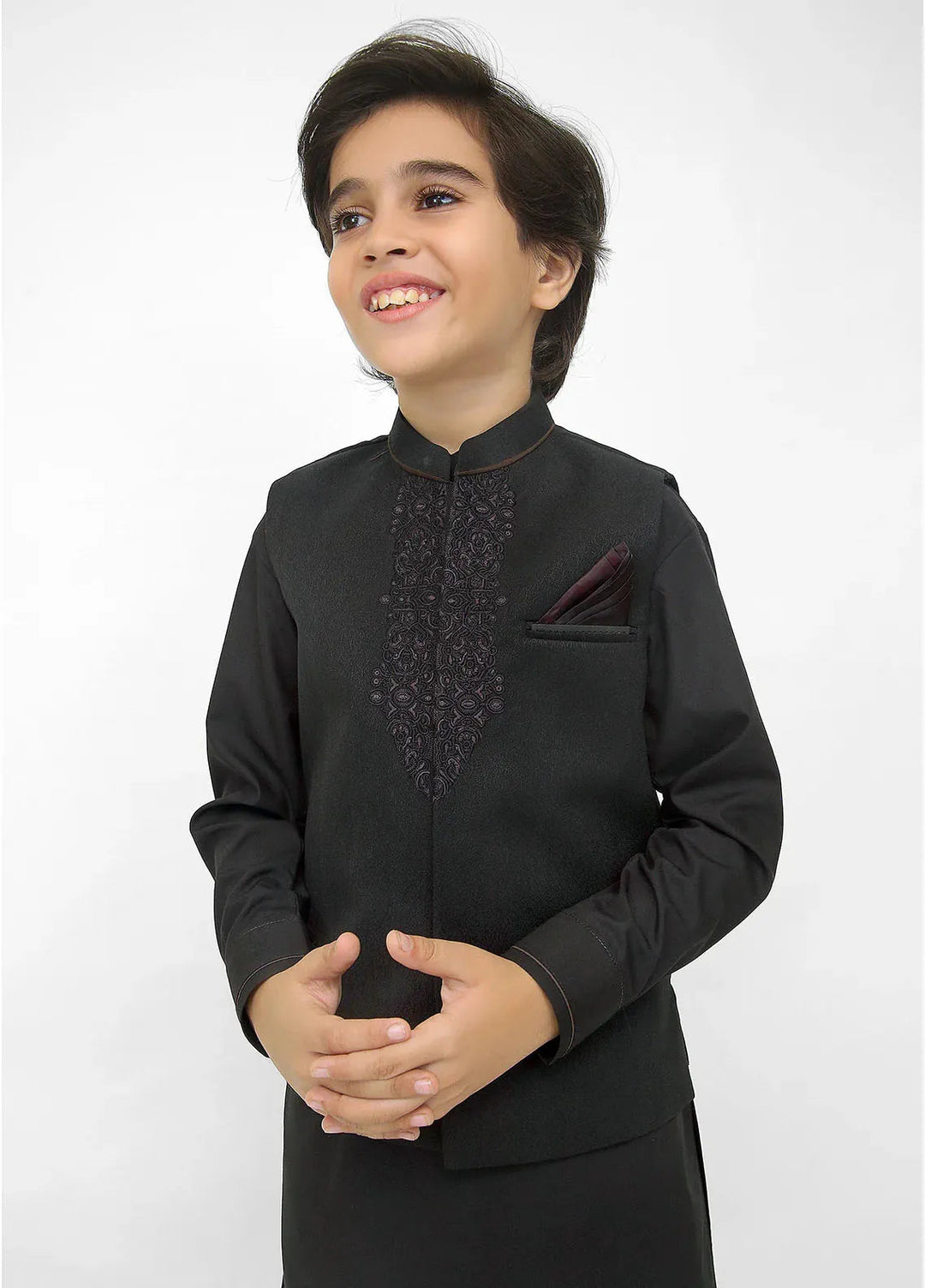 Stylish Garments Kids 3 Piece Shalwar Kameez WaistCoat Suit K-3160