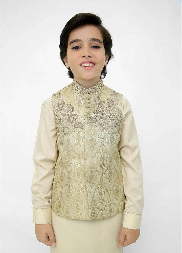 Stylish Garments Kids 3 Piece Shalwar Kameez WaistCoat Suit K-3203