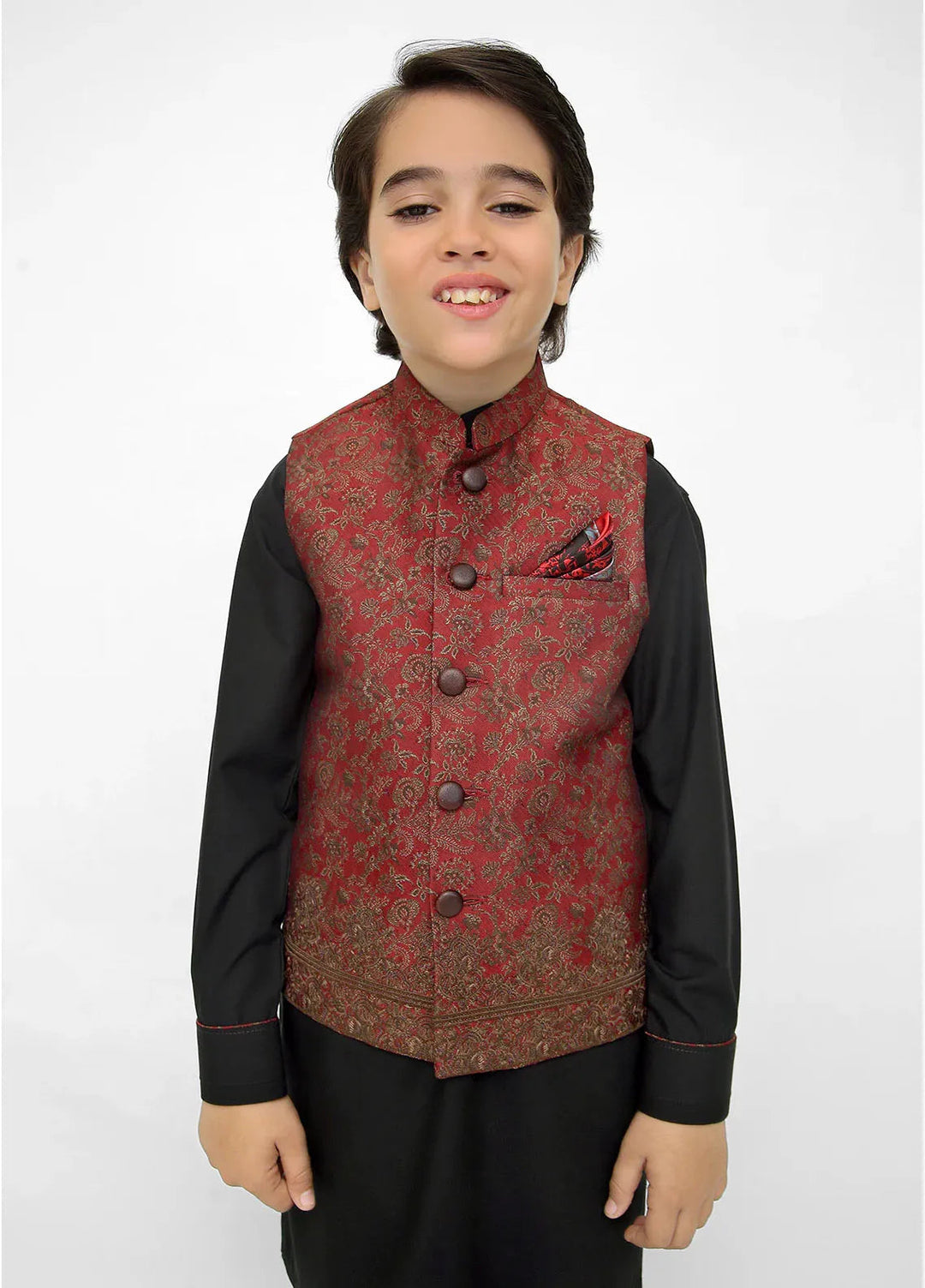Stylish Garments Kids 3 Piece Shalwar Kameez WaistCoat Suit K-3204
