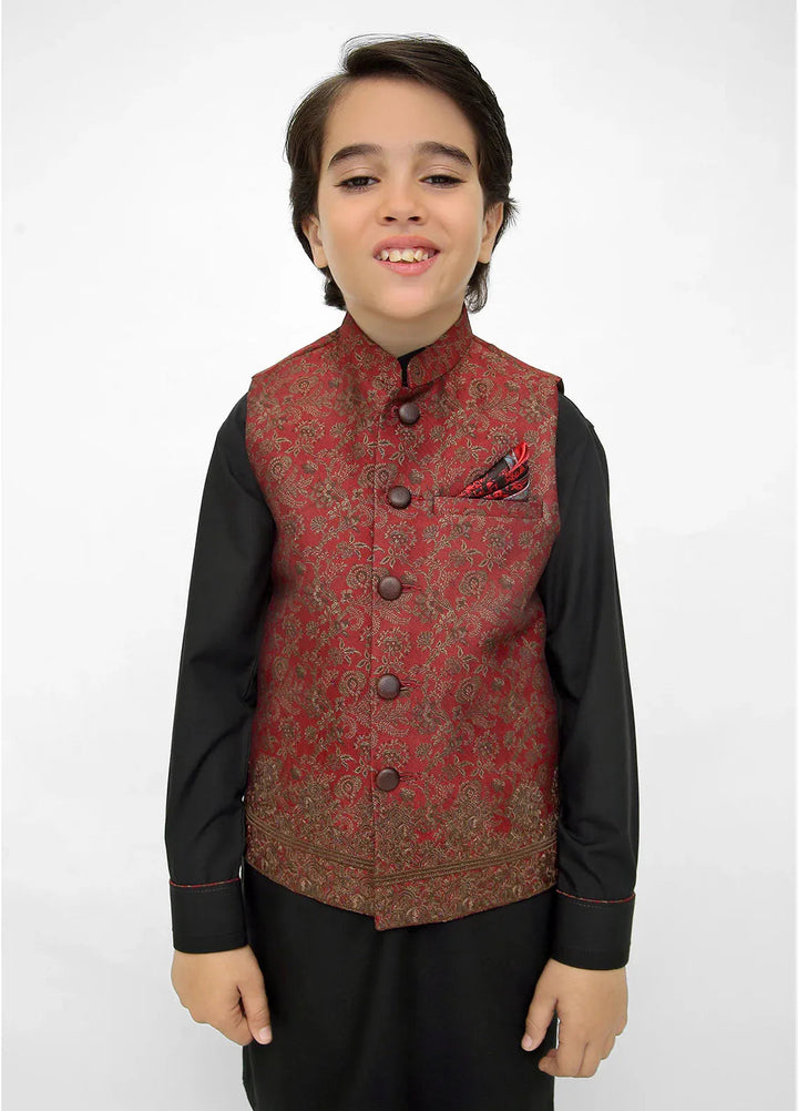 Stylish Garments Kids 3 Piece Shalwar Kameez WaistCoat Suit K-3204