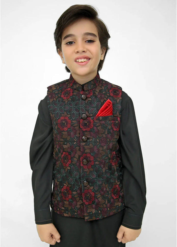 Stylish Garments Kids 3 Piece Shalwar Kameez WaistCoat Suit K-3227