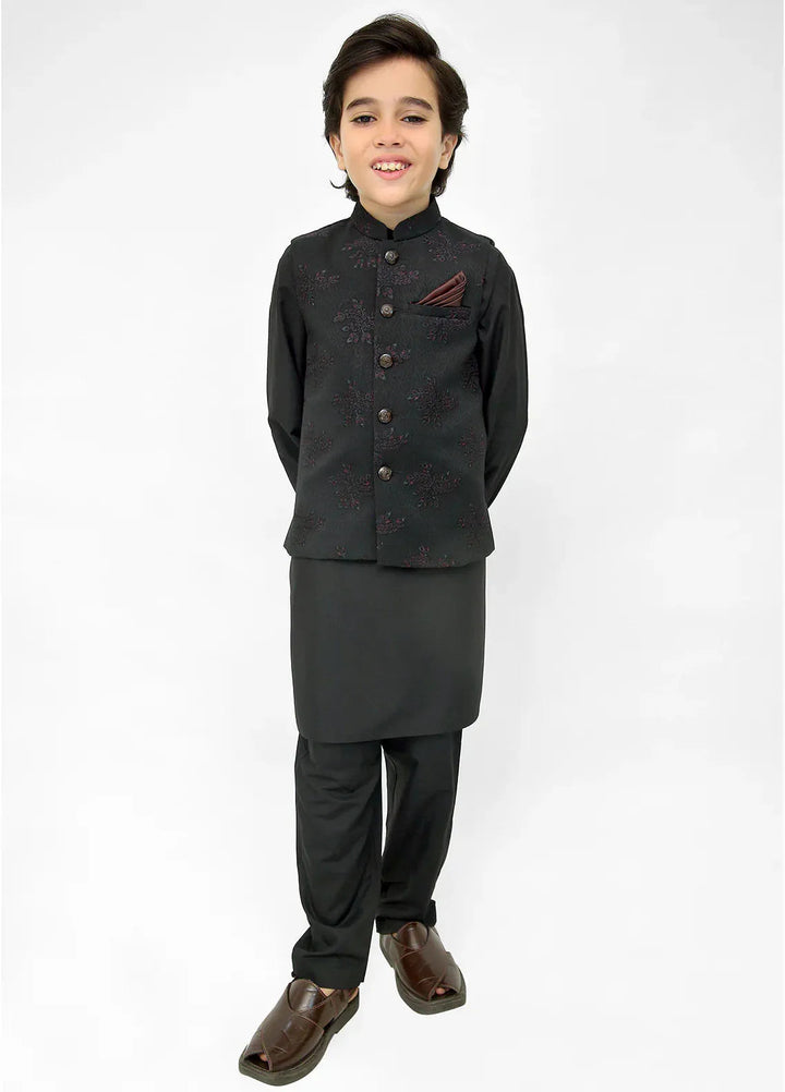 Stylish Garments Kids 3 Piece Shalwar Kameez WaistCoat Suit K-3236