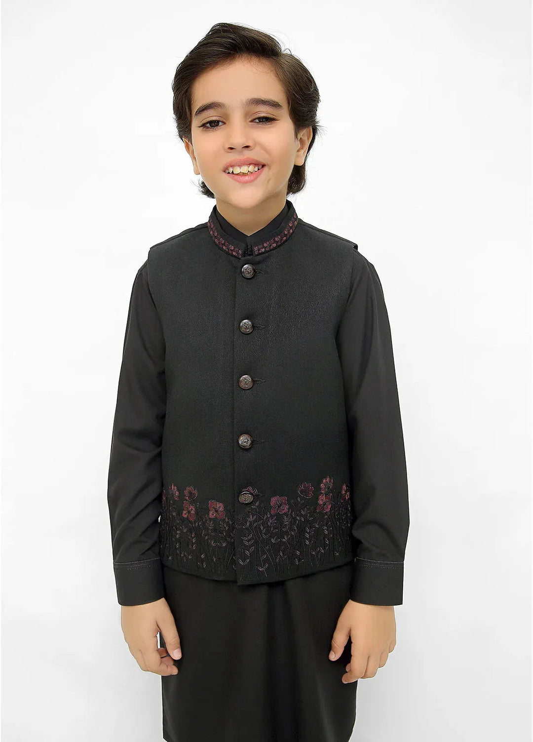 Stylish Garments Kids 3 Piece Shalwar Kameez WaistCoat Suit K-3237