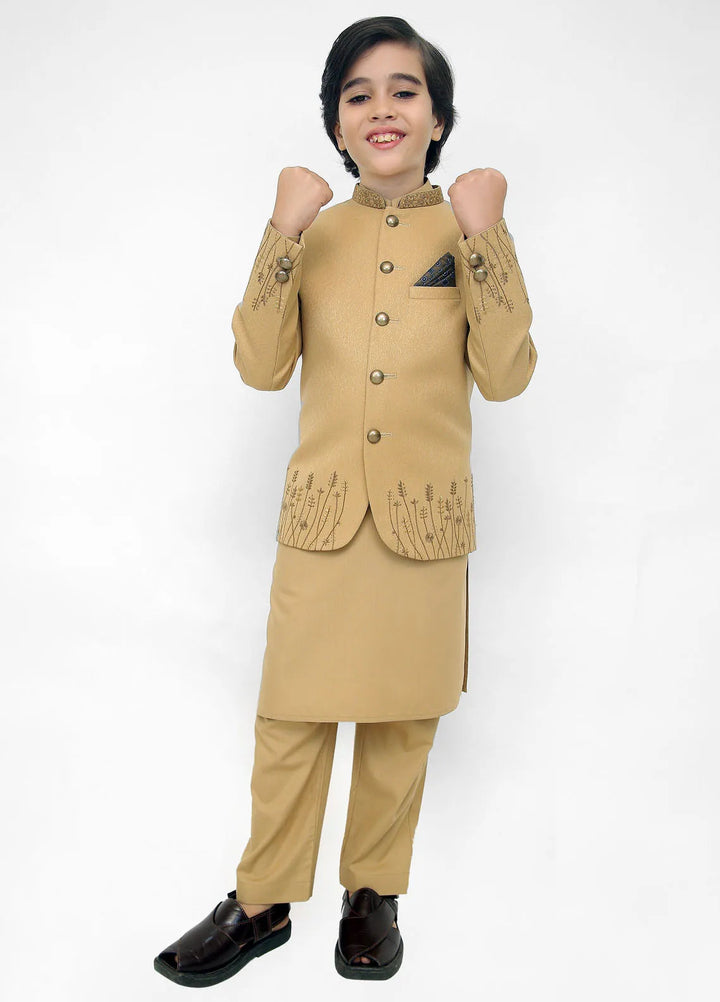 Stylish Garments Kids 3 Piece Shalwar Kameez WaistCoat Suit K-3256