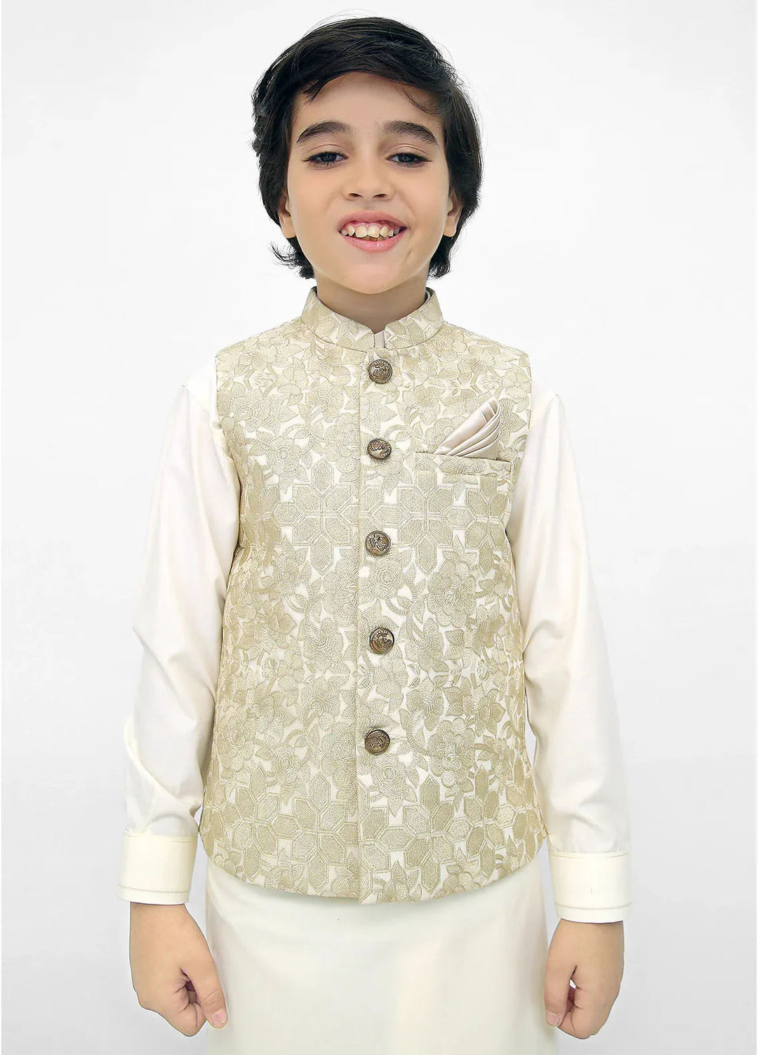 Stylish Garments Kids 3 Piece Shalwar Kameez WaistCoat Suit K-3261