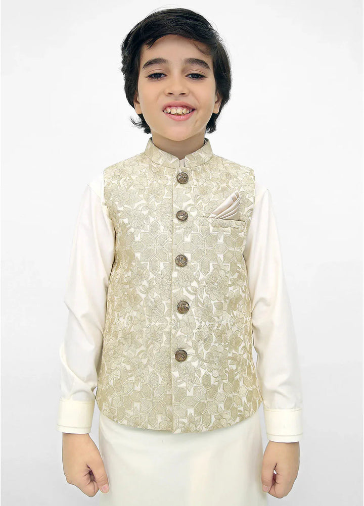 Stylish Garments Kids 3 Piece Shalwar Kameez WaistCoat Suit K-3261