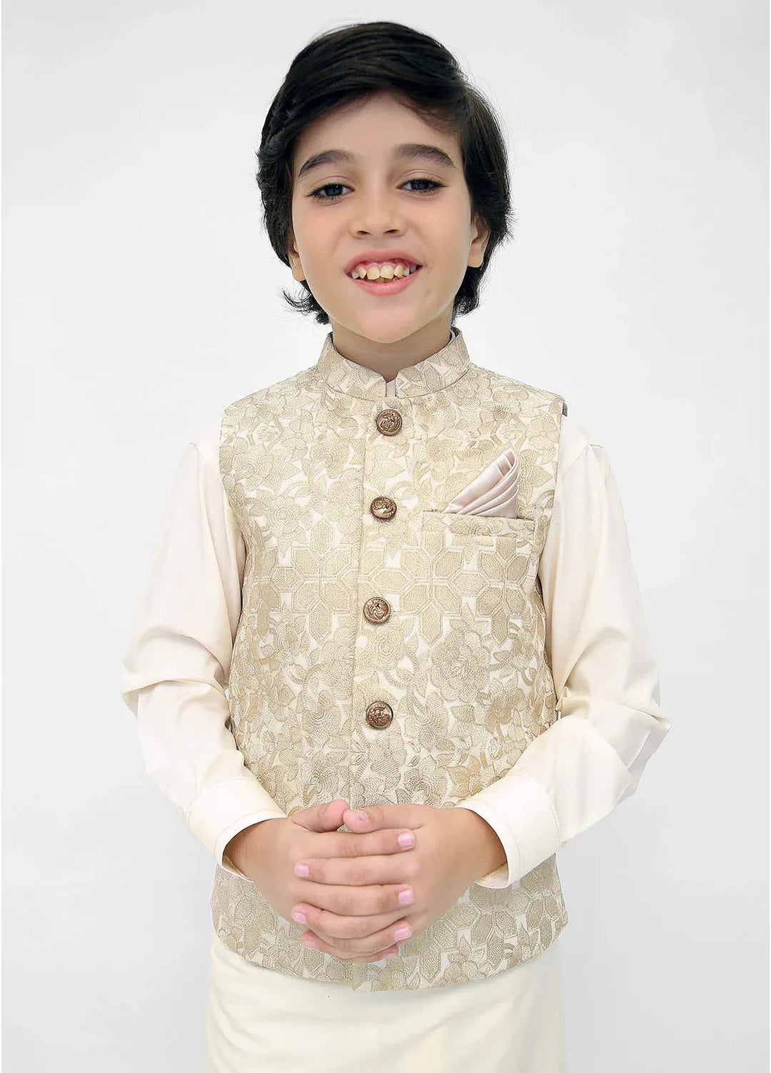 Stylish Garments Kids 3 Piece Shalwar Kameez WaistCoat Suit K-3261