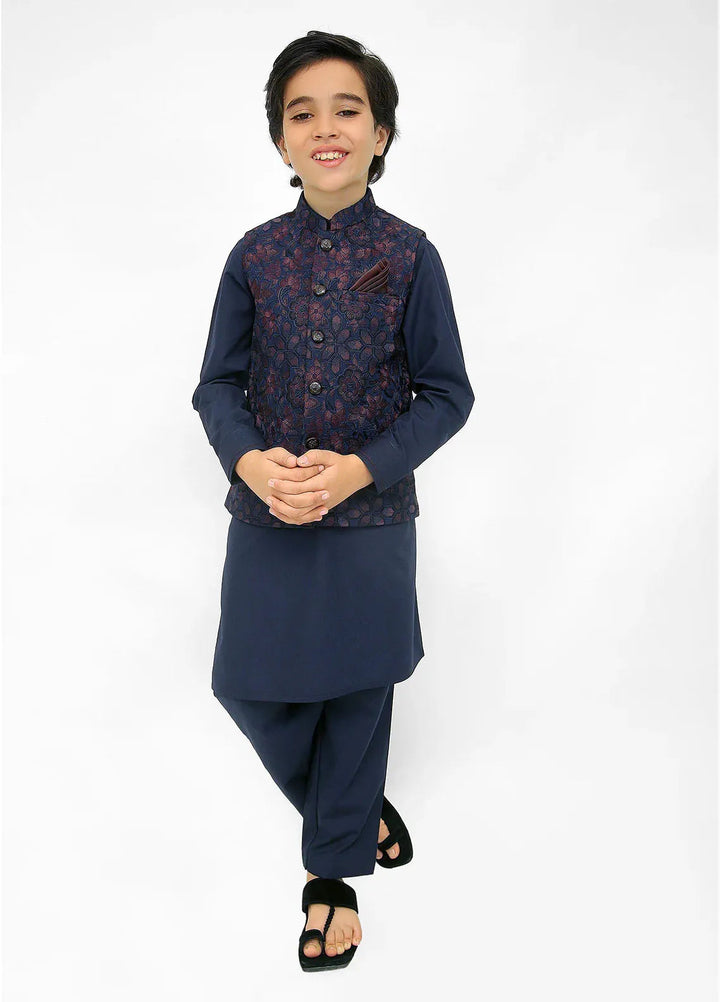 Stylish Garments Kids 3 Piece Shalwar Kameez WaistCoat Suit K-3262