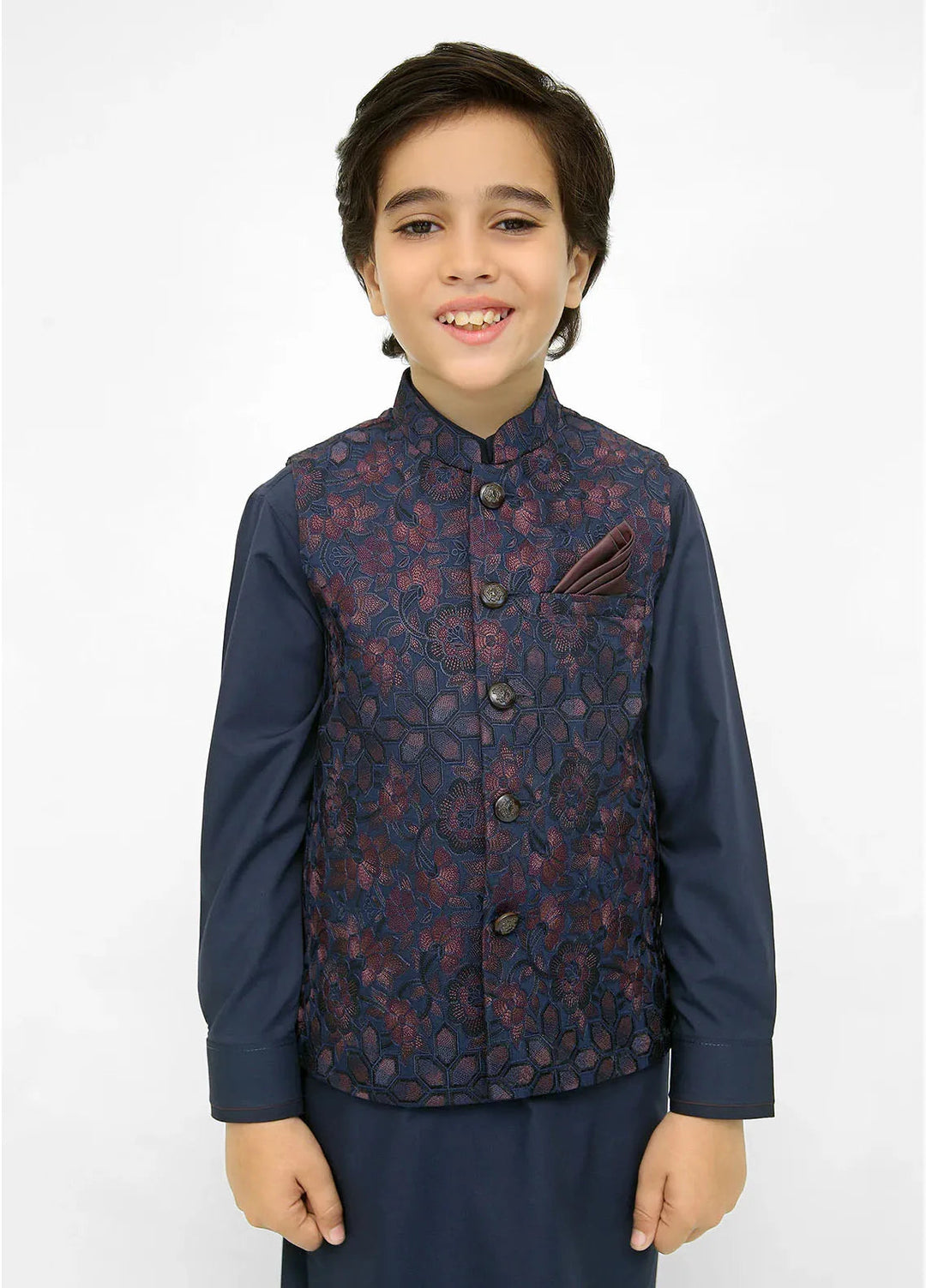 Stylish Garments Kids 3 Piece Shalwar Kameez WaistCoat Suit K-3262