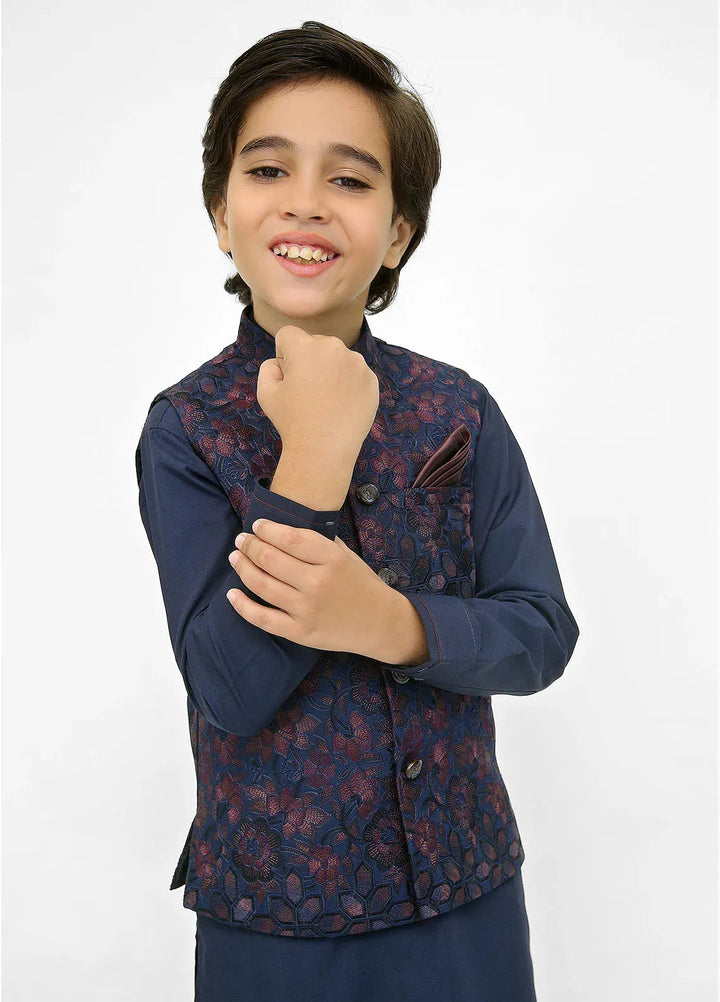 Stylish Garments Kids 3 Piece Shalwar Kameez WaistCoat Suit K-3262