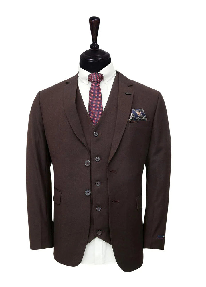 Stylish Garments Plain Formal Mens 3 Piece Suit - 3PS-09