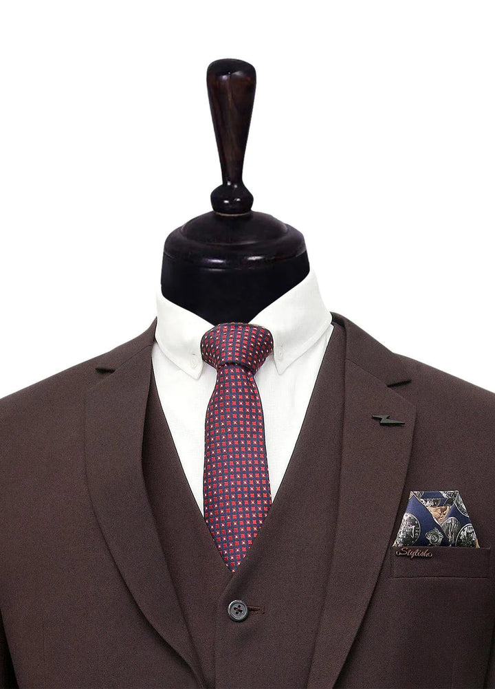 Stylish Garments Plain Formal Mens 3 Piece Suit - 3PS-09