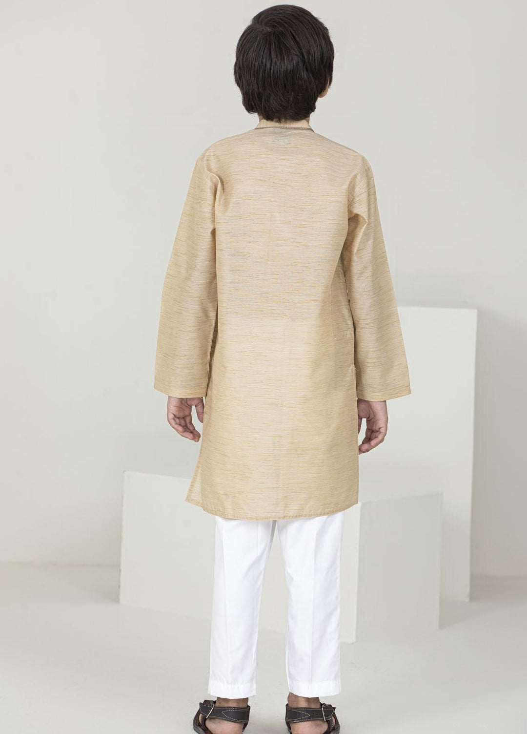 Stylish Wash N Wear Fancy Kurta Pajama for Kids -  K-1803 Golden