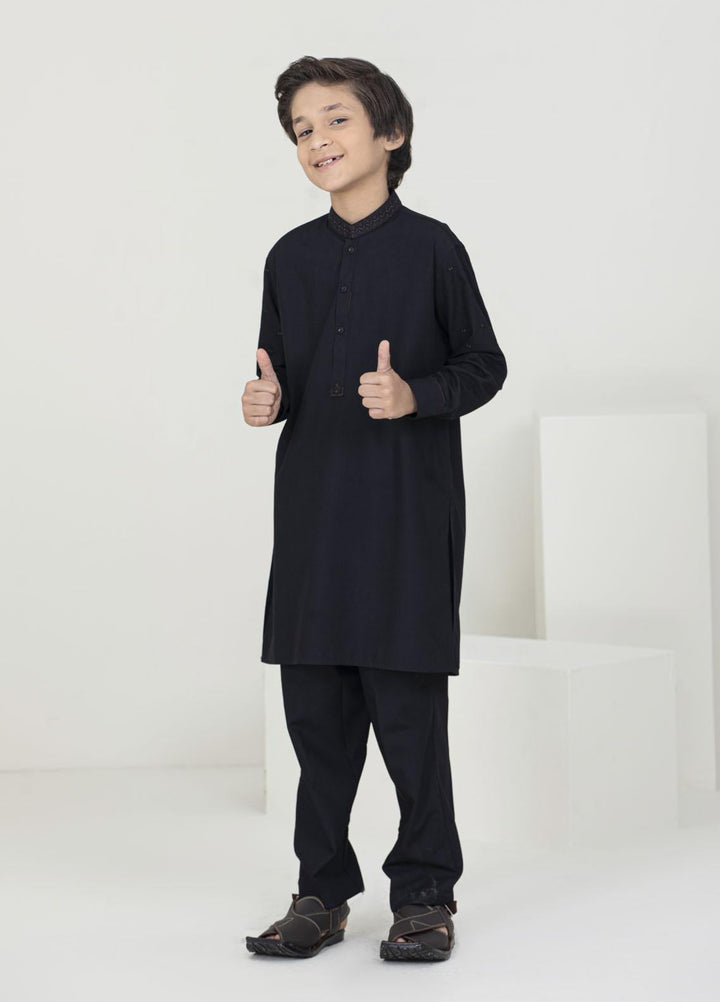Stylish Wash N Wear Fancy Kurta Pajama for Kids -  KTF-2037 Black