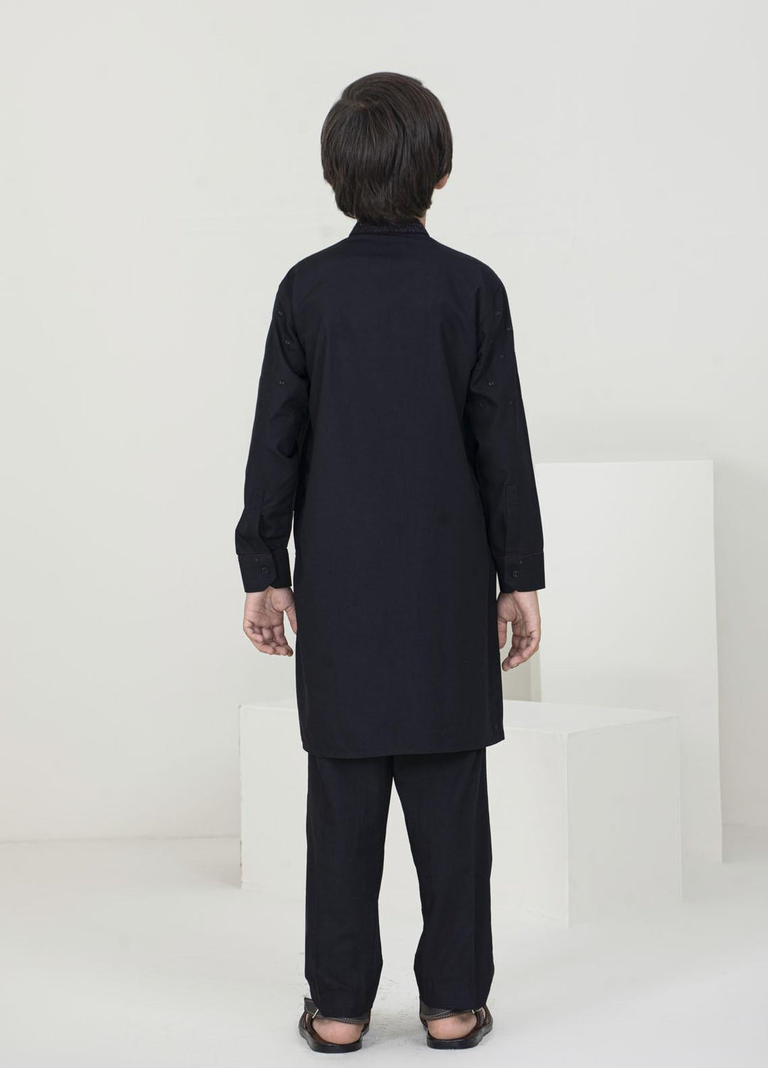 Stylish Wash N Wear Fancy Kurta Pajama for Kids -  KTF-2037 Black