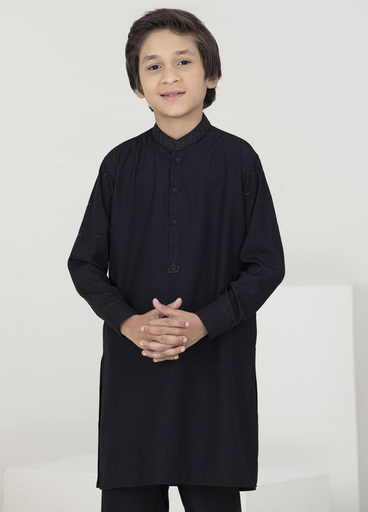 Stylish Wash N Wear Fancy Kurta Pajama for Kids -  KTF-2037 Black