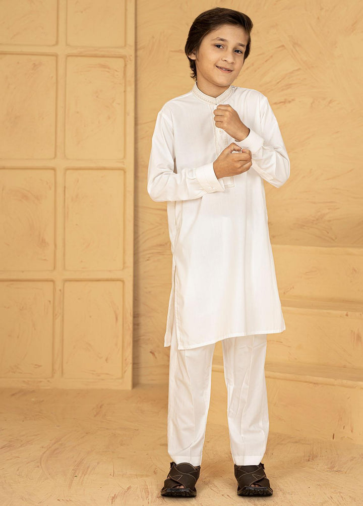 Stylish Wash N Wear Formal Kids Kurta Shalwar - Off White KTF-2027