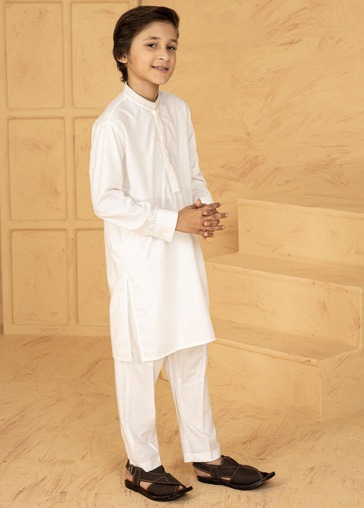 Stylish Wash N Wear Formal Kids Kurta Shalwar - Off White KTF-2027